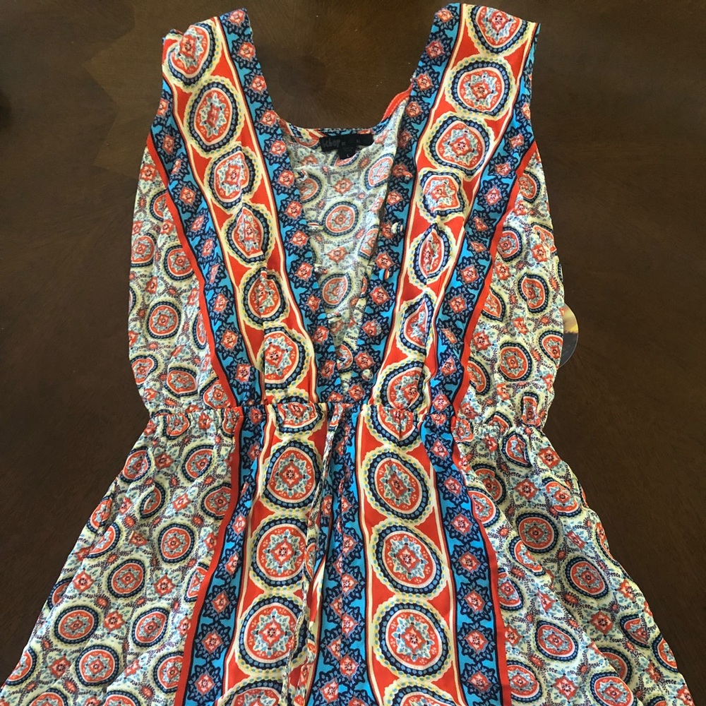 NEW WITH TAGS!!!! Multicolored print romper!